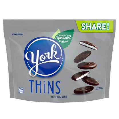 York Thins Chocolate Amargo con Menta 204 g