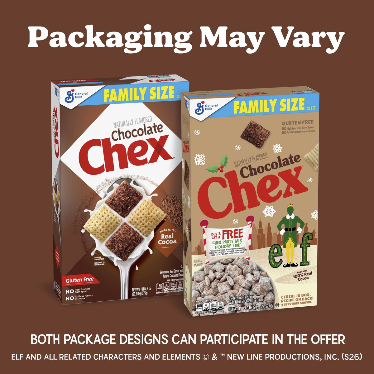 Chex Chocolate Cereal Edición Navideña 5 Cajas 575 g