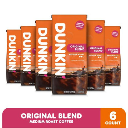 Dunkin Original Blend café molido 6 bolsas de 12 oz