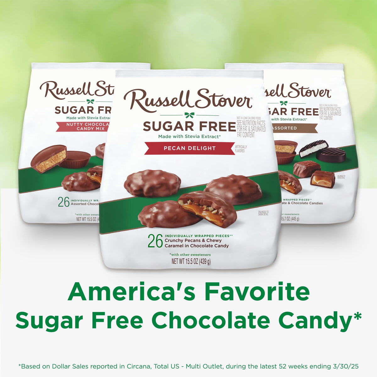 Regalo Russell Stover Chocolates Sin Azúcar Nuez 439g X2
