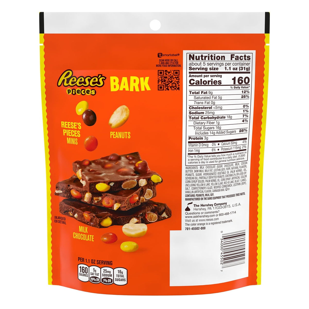 Reese's Pieces Bark Chocolate con Cacahuate 170 g