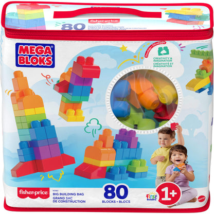 MEGA BLOKS Fisher-Price bloques bolsa azul 80 piezas