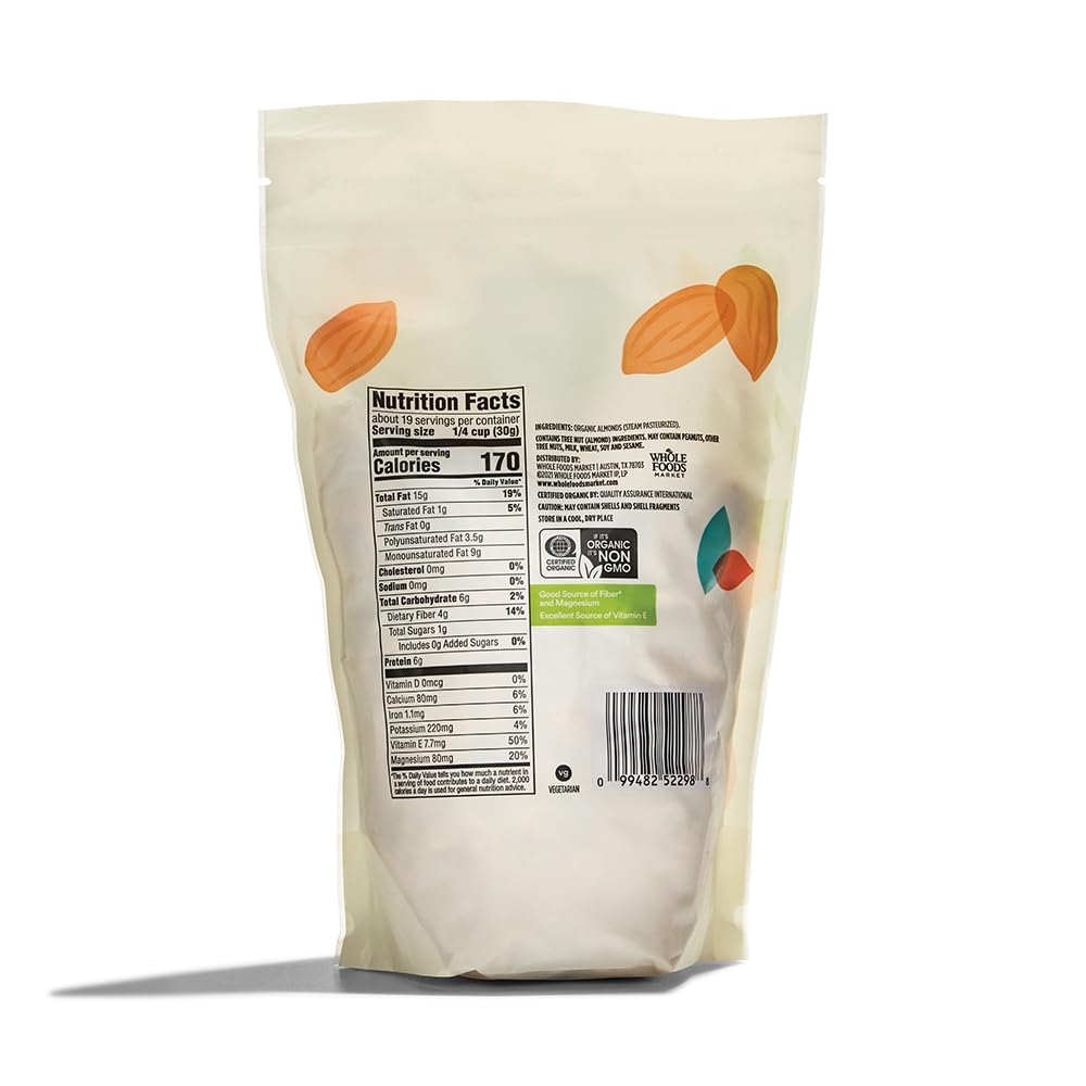 365 Almendras Orgánicas Naturales Sin Sal Tamaño Ahorro 567 g