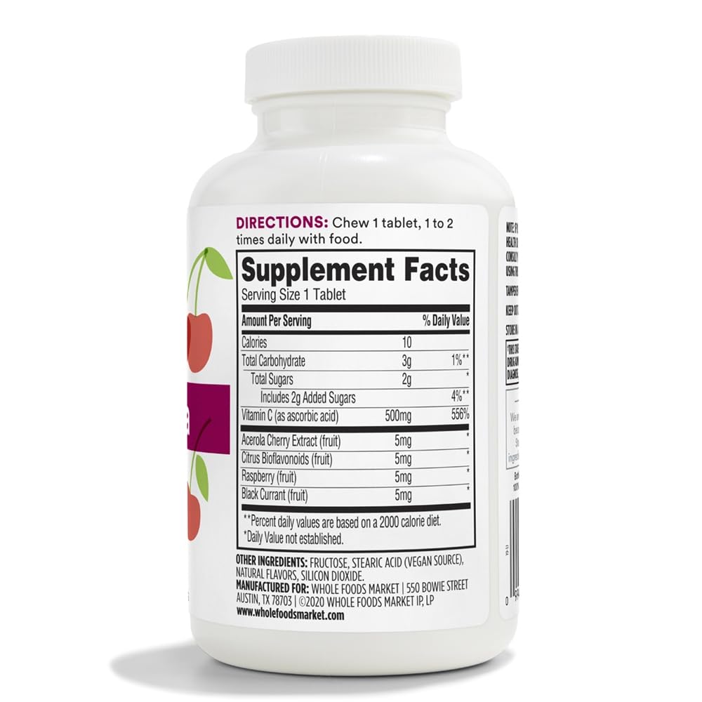 365 Vitamina C con Acerola Masticable Sabor Cereza 90 Tabletas