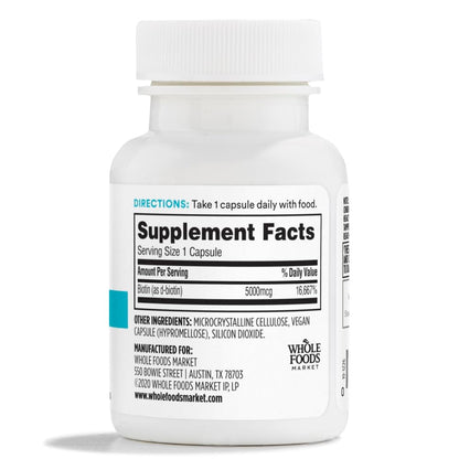 365 Biotina Alta Potencia 5000 Mcg 60 Cápsulas