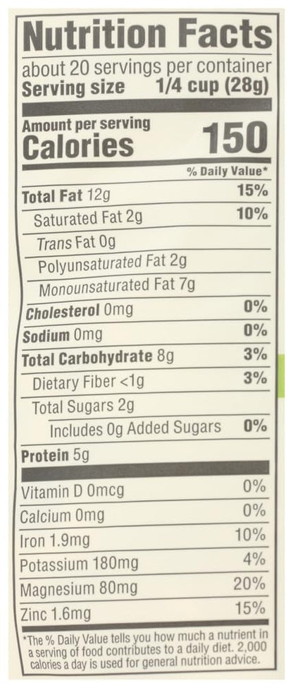 365 Nuez de La India Orgánica Natural Sin Sal Tamaño Ahorro 567 g