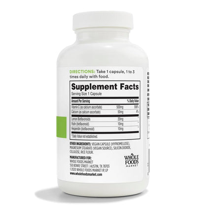 365 Vitamina C Buffered con Bioflavonoides 500 Mg 180 Cápsulas