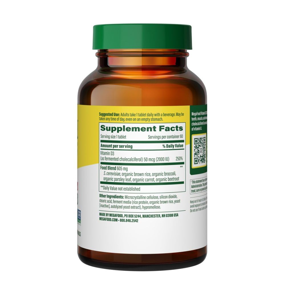MegaFood Vitamina D3 2000 UI 60 Tabletas