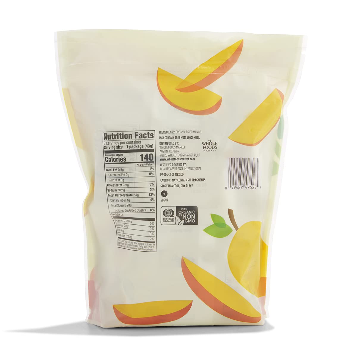 365 Mango Deshidratado Orgánico 8 Paquetes 340 g