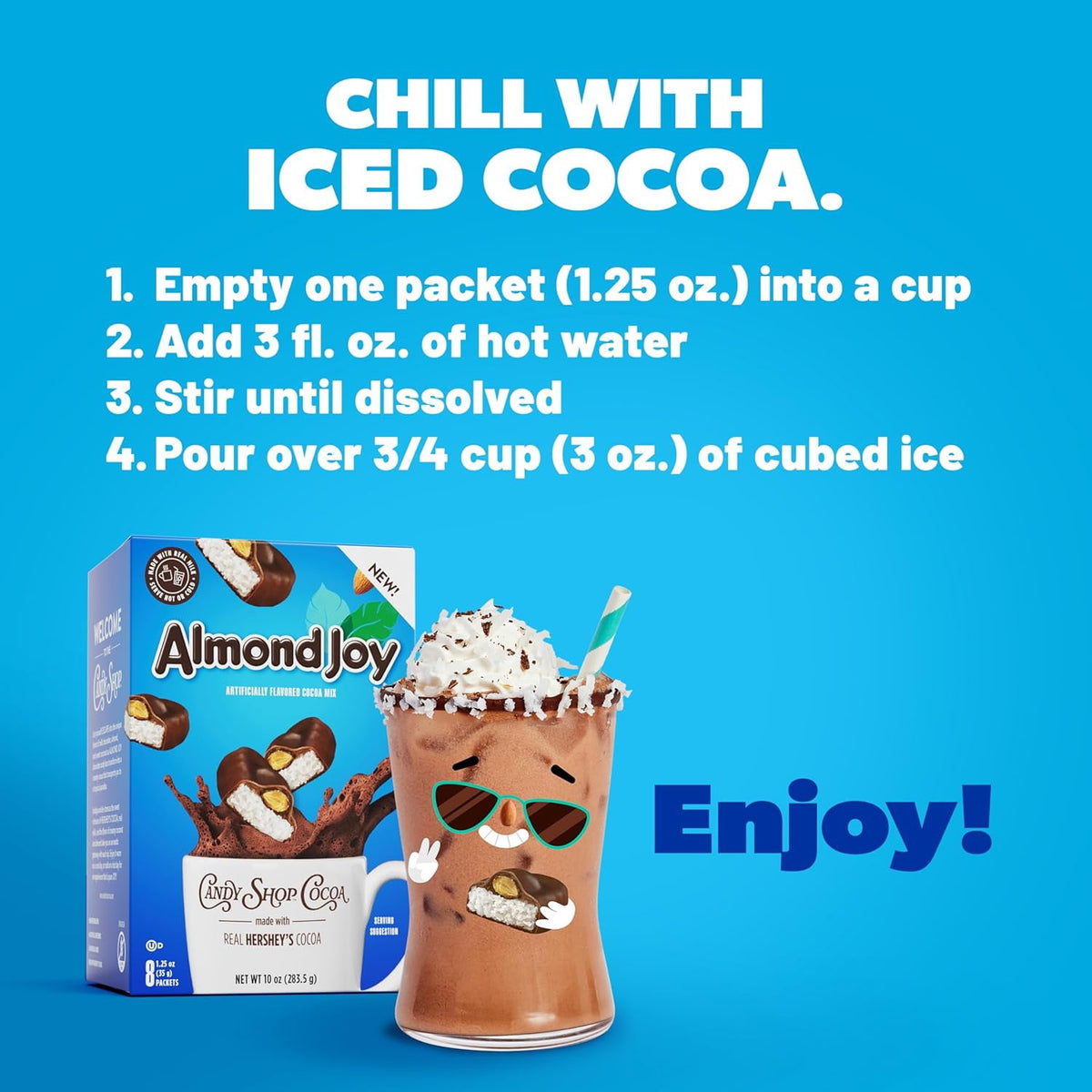 Almond Joy Chocolate Caliente Coco Y Almendra En Polvo