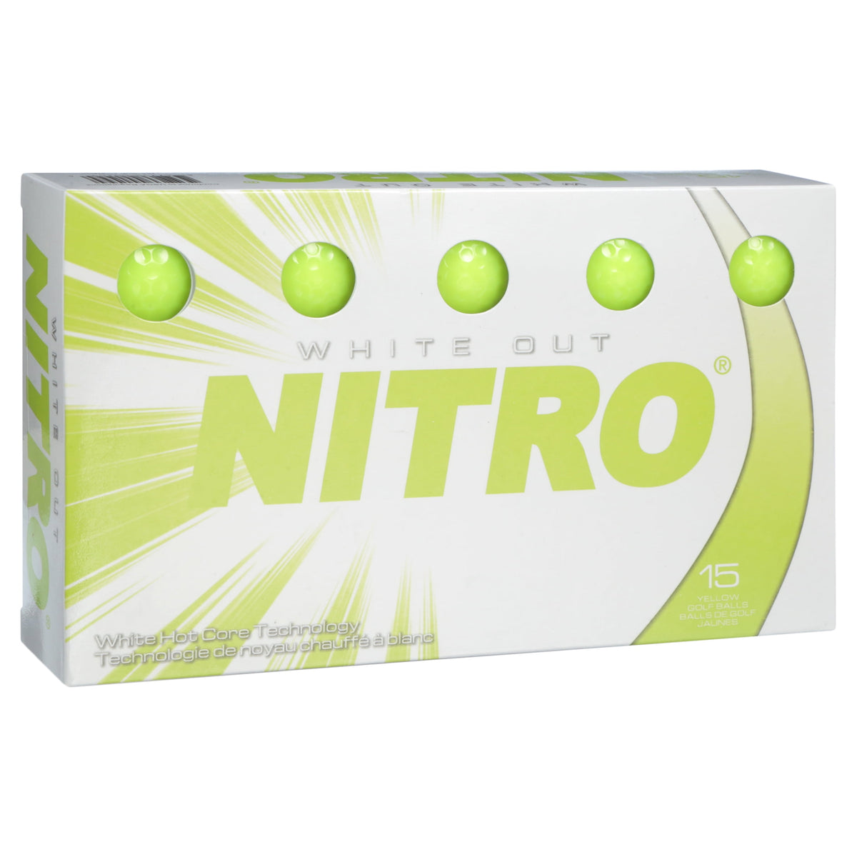 Pelotas De Golf Nitro White Out Amarillas 15 Piezas
