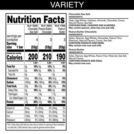 RXBAR, Variety Pack Protein Bars, 10 Count