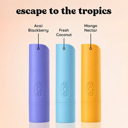 eos bálsamos labiales Tropical 3 piezas de 0.14 oz