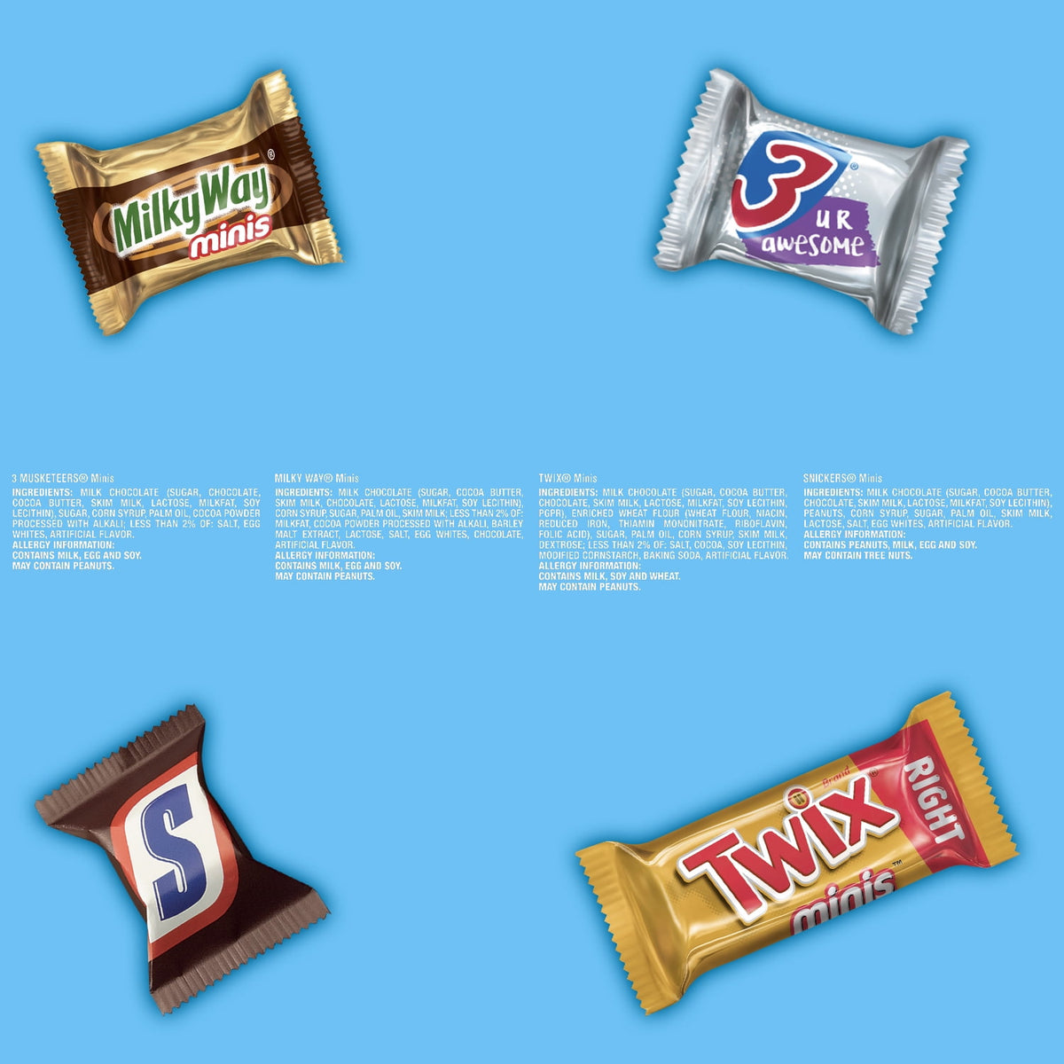 Mars Minis Snickers Twix Milky Way 3 Musketeers 552 g