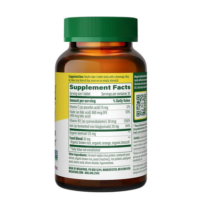 MegaFood Blood Builder Hierro 30 Tabletas