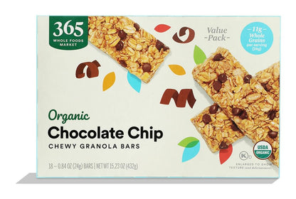 365 Barras de Granola Orgánicas con Chispas de Chocolate Tamaño Familiar 431 g