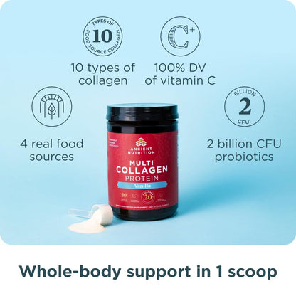 Ancient Nutrition Multi Collagen Protein Sabor Vainilla 252 g