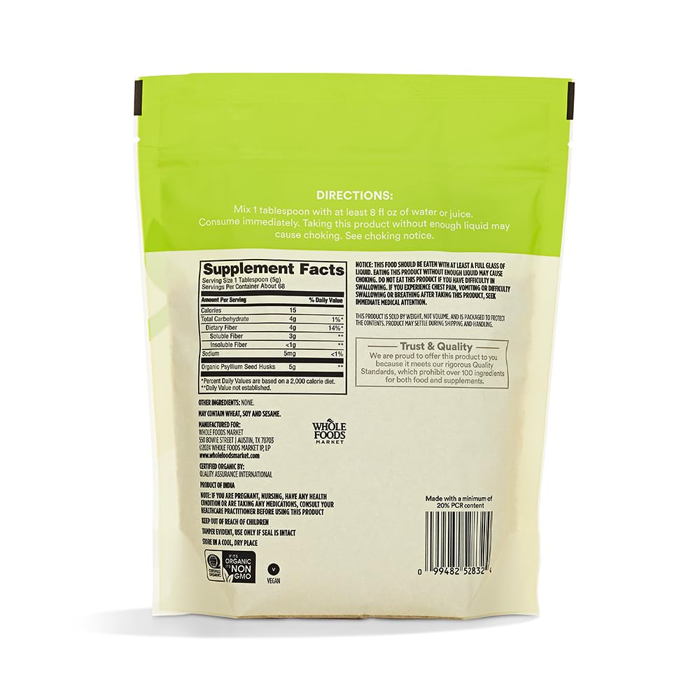 365 Psyllium Husk Orgánico en Polvo 340 g