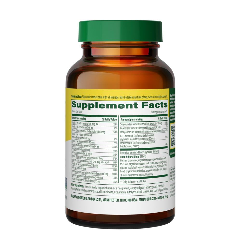 MegaFood Multivitamínico Hombre Una Al Día 72 Tabletas
