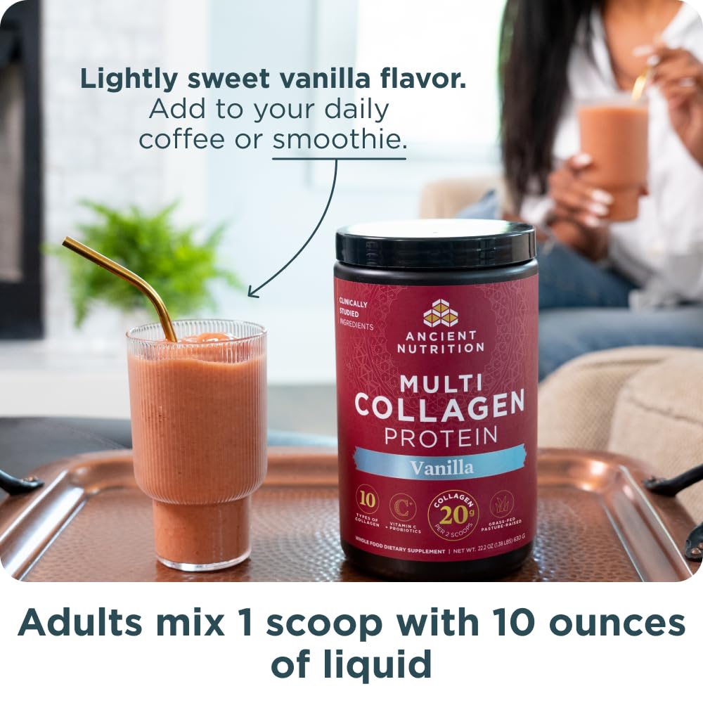Ancient Nutrition Multi Collagen Protein Sabor Vainilla 252 g