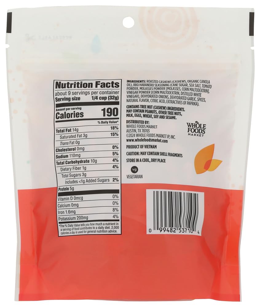 365 Nuez de La India Sabor BBQ Habanero 284 g