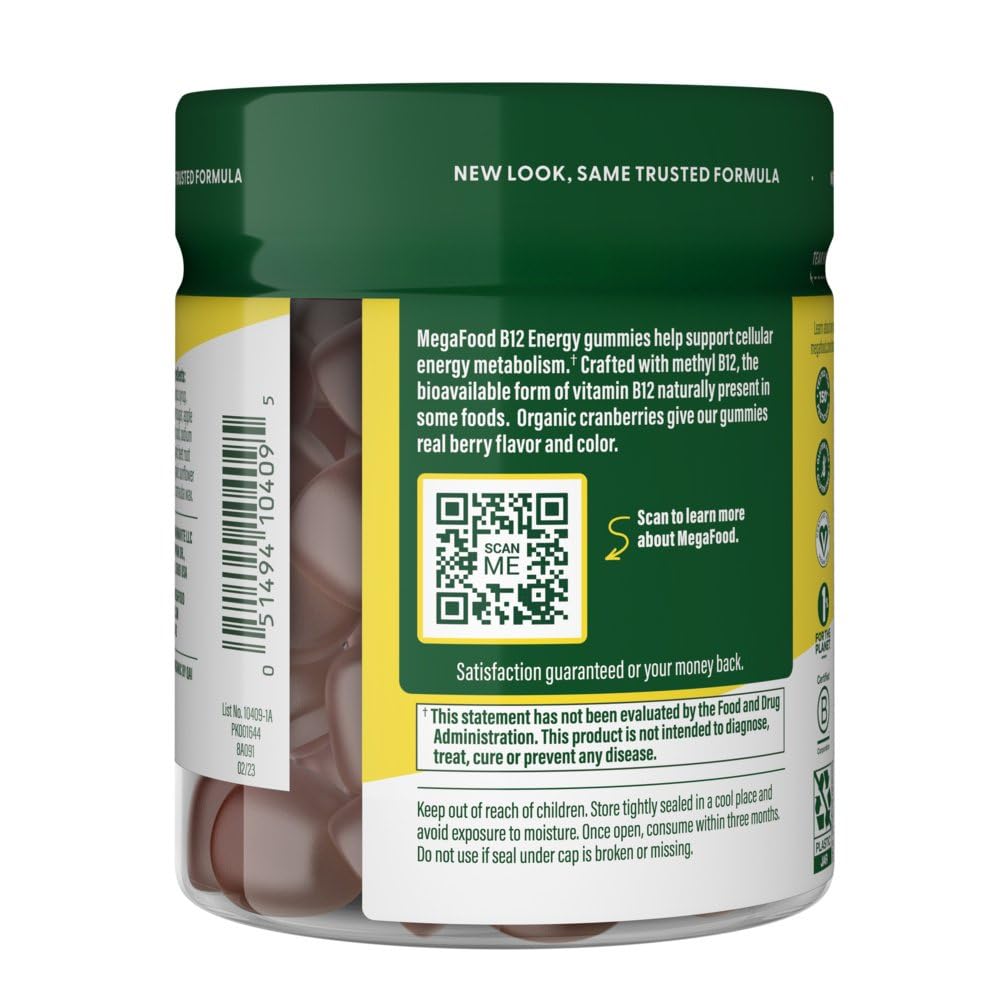 MegaFood Gomitas Energy B12 Orgánicas Sabor Arándano 70 Piezas