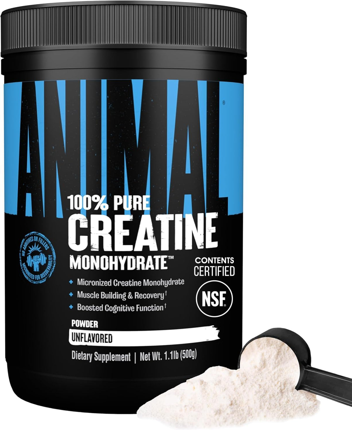 Animal Creatina Monohidrato Micronizada Sin Sabor 500 G