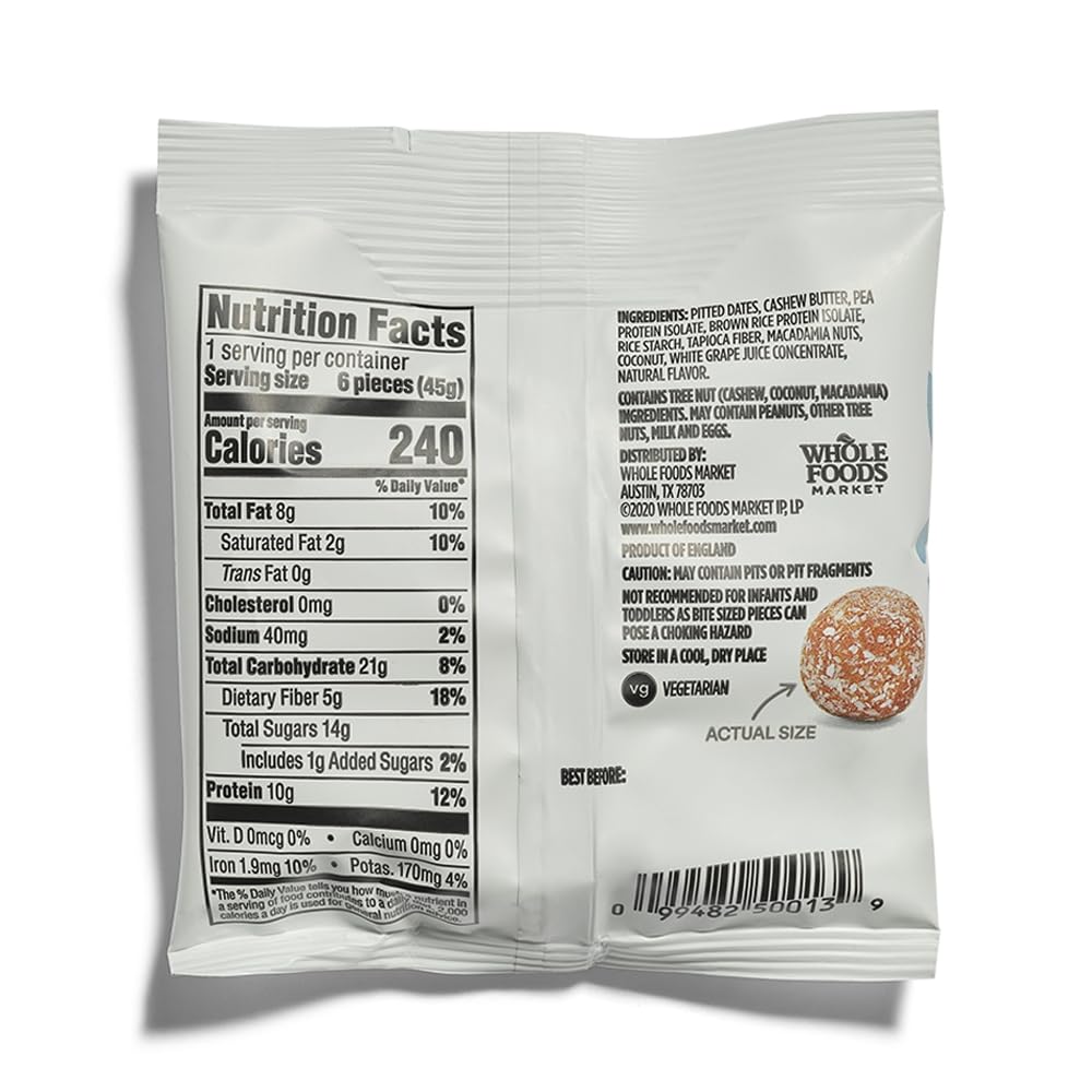 365 Bocaditos de Proteína Coco y Macadamia 45 g