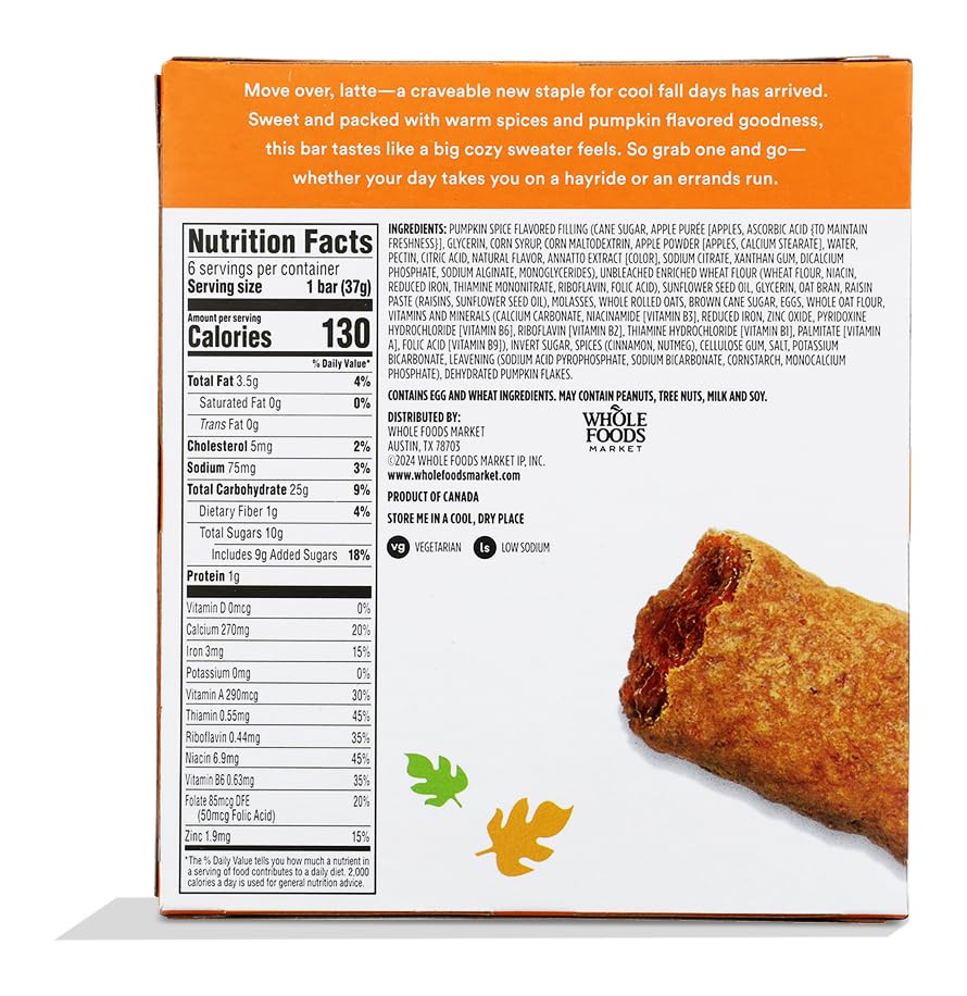 365 Barras de Fruta y Granos Pumpkin Spice 221 g