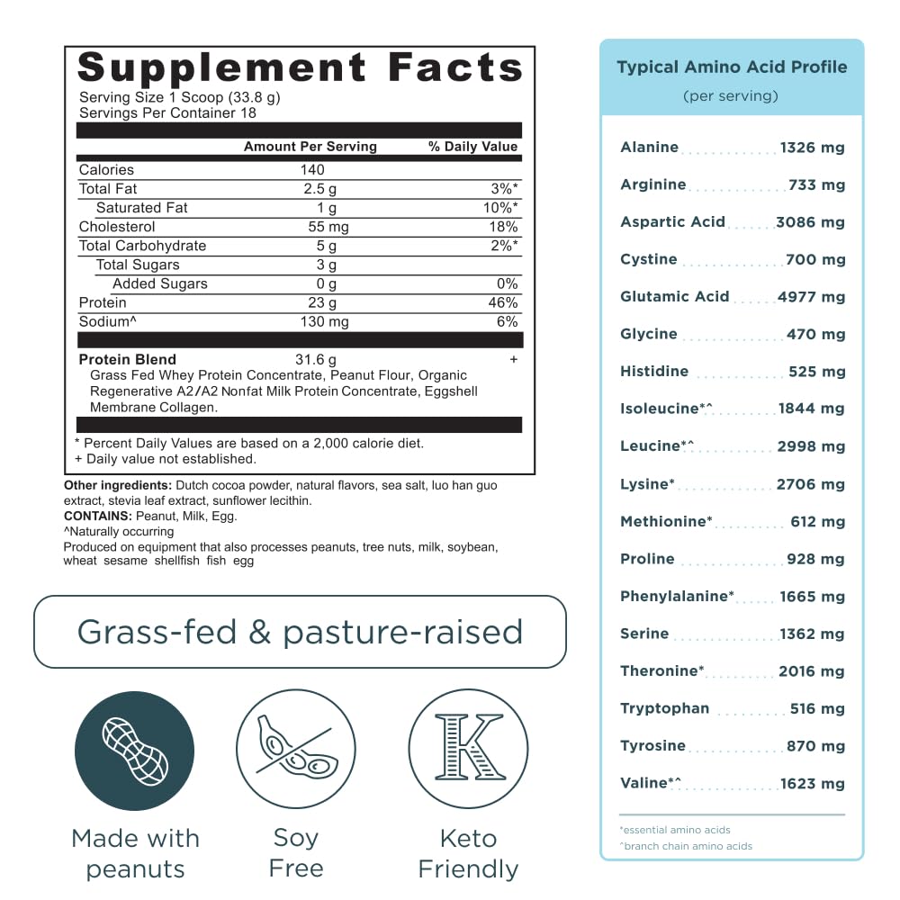 Ancient Nutrition Proteína Whey A2 Sabor Chocolate y Crema de Cacahuate 610 g