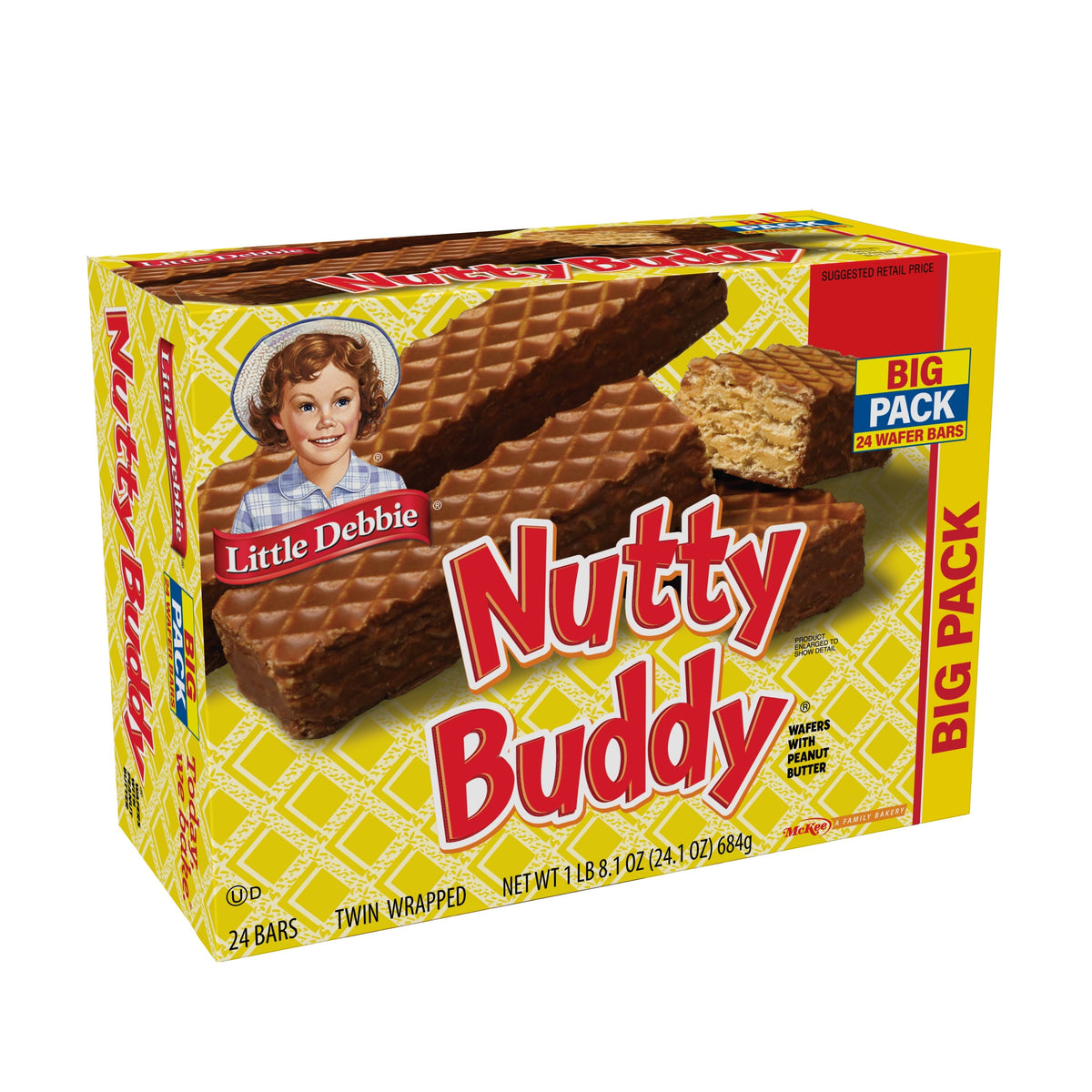 Little Debbie Nutty Buddy Barras de Oblea 24 Piezas