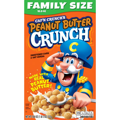 Cap'n Crunch Peanut Butter Crunch Tamaño Familiar 533 g