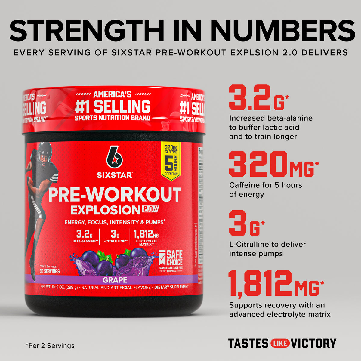 Six Star Explosion 2.0 preentreno uva 270 g