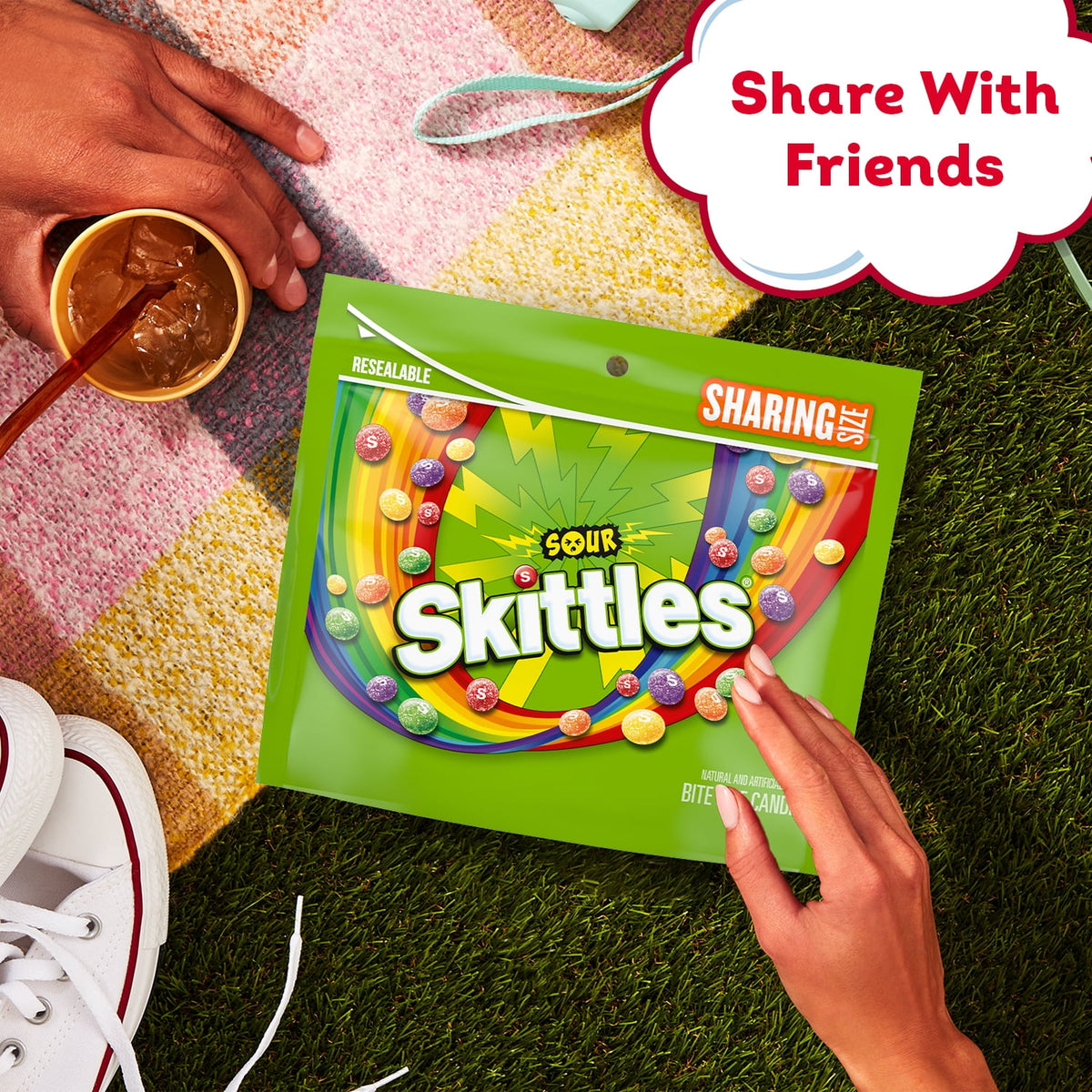 Regalo SKITTLES Dulces Ácidos 388g X2