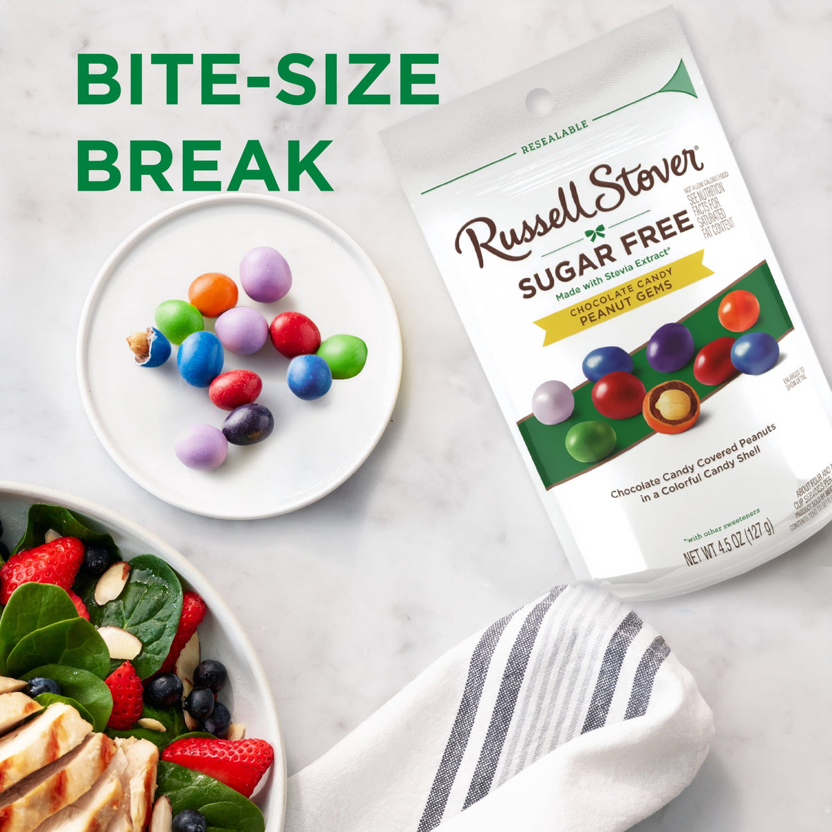 Regalo Russell Stover Choc Sin Azúcar Cacahuate 128g X2