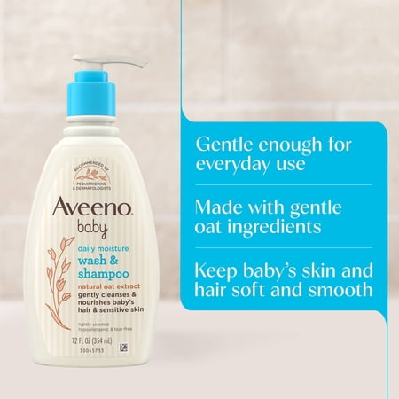 Aveeno Baby Daily Moisture gel de baño y champú 12 fl oz