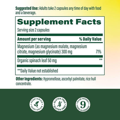 MegaFood Magnesio 300 Mg 120 Cápsulas