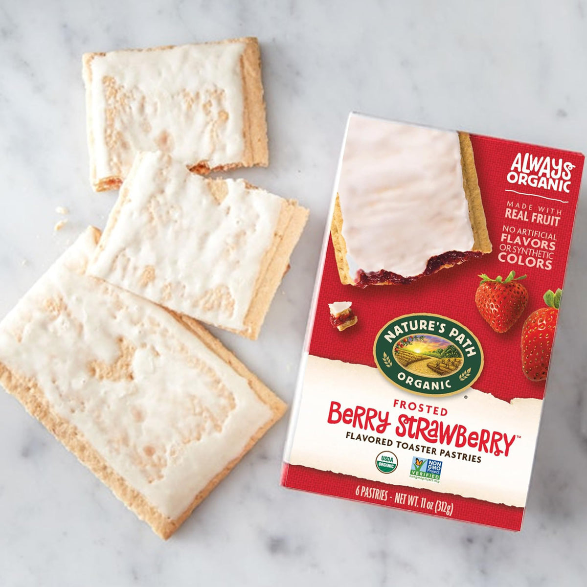Nature's Path Pastelitos Tostables Orgánicos de Fresa Glaseados 312 g