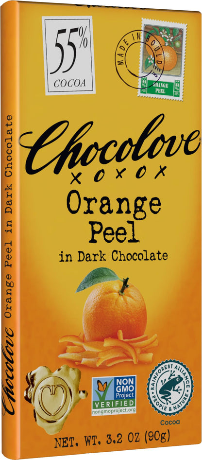 Chocolove Barra de Chocolate Amargo con Cáscara de Naranja 91 g