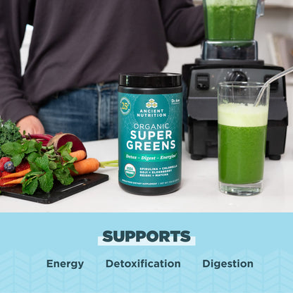 Ancient Nutrition Super Greens Orgánico en Polvo 200 g