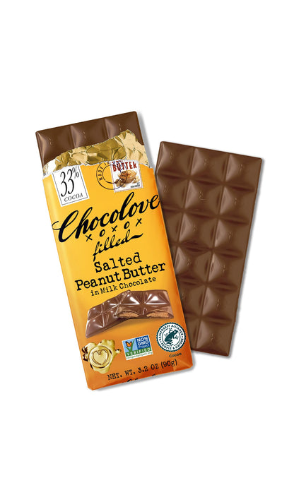 Chocolove Barra de Chocolate con Leche y Crema de Cacahuate Salada 90 g