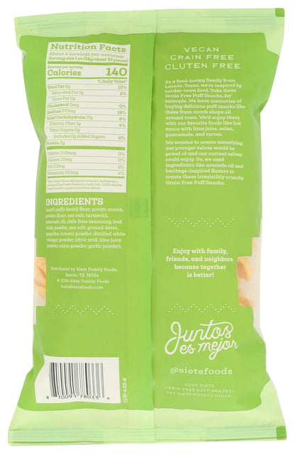 Siete Bolitas de Yuca Sabor Chile y Limón Sin Granos 113 g