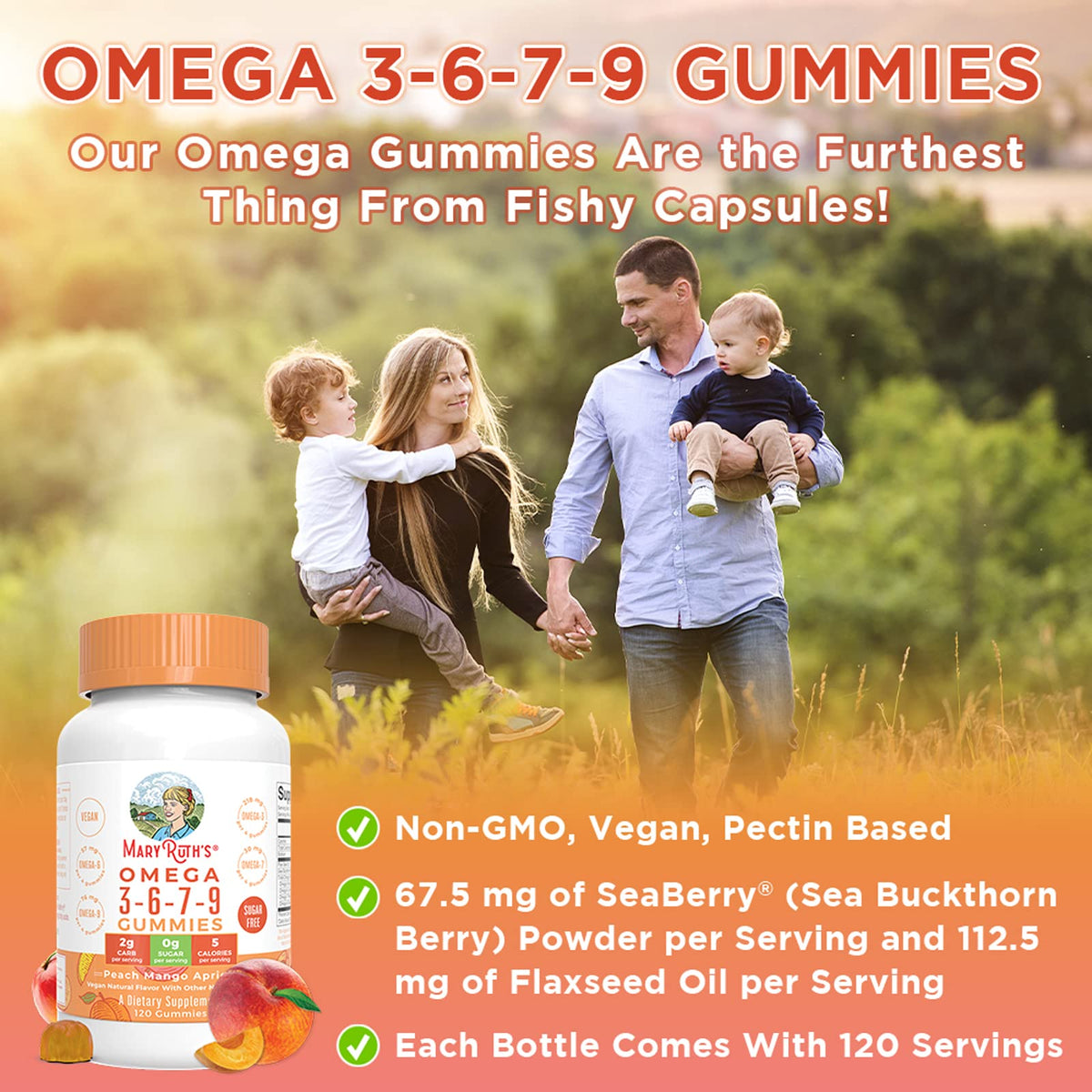 MaryRuth's Gomitas Omega 3-6-7-9 120 Piezas