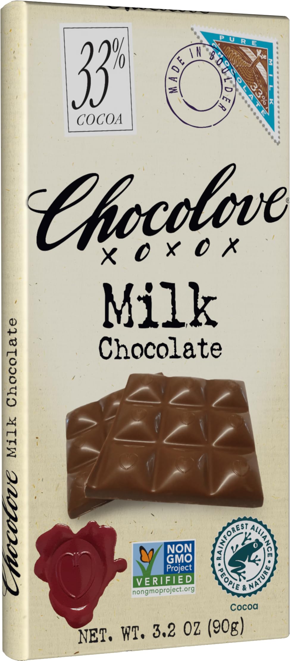 Chocolove Barra de Chocolate Belga con Leche 91 g