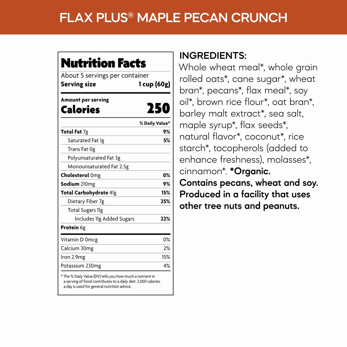 Nature's Path Cereal Orgánico Flax Plus Maple y Nuez Pecana 326 g