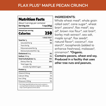 Nature's Path Cereal Orgánico Flax Plus Maple y Nuez Pecana 326 g