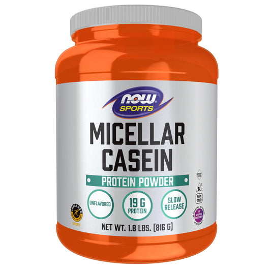 NOW Sports Caseina Micelar Proteina Sin Sabor 1.8 Lb