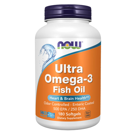 NOW Ultra Omega 3 Aceite Pescado 180 Capsulas Blandas