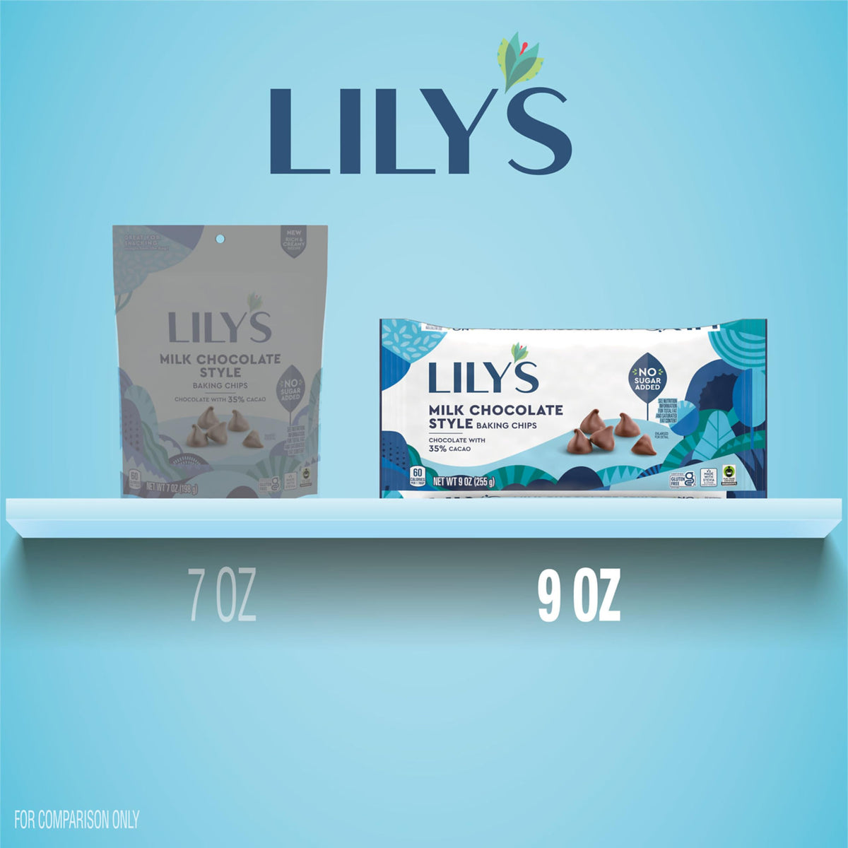 Lily's Chispas de Chocolate con Leche para Hornear Sin Azúcar Añadida 255 g