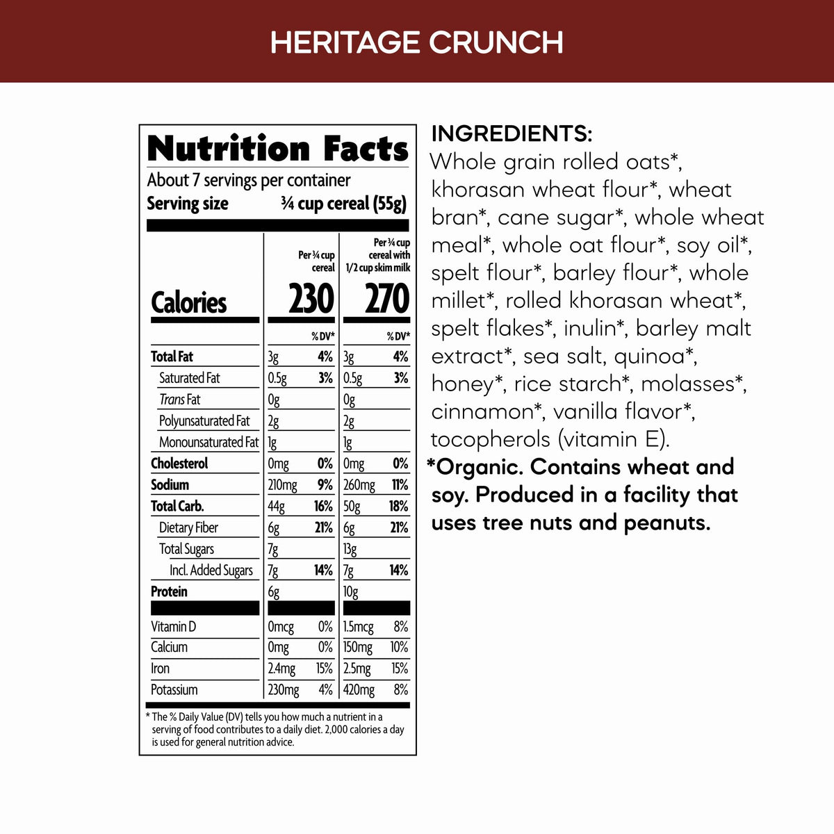 Nature's Path Cereal Orgánico Heritage Crunch 397 g